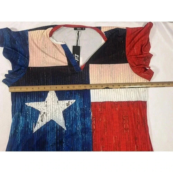 LILY by Firmiana Blouse Womens 3X Top Patriotic NWT - Picture 5 of 6